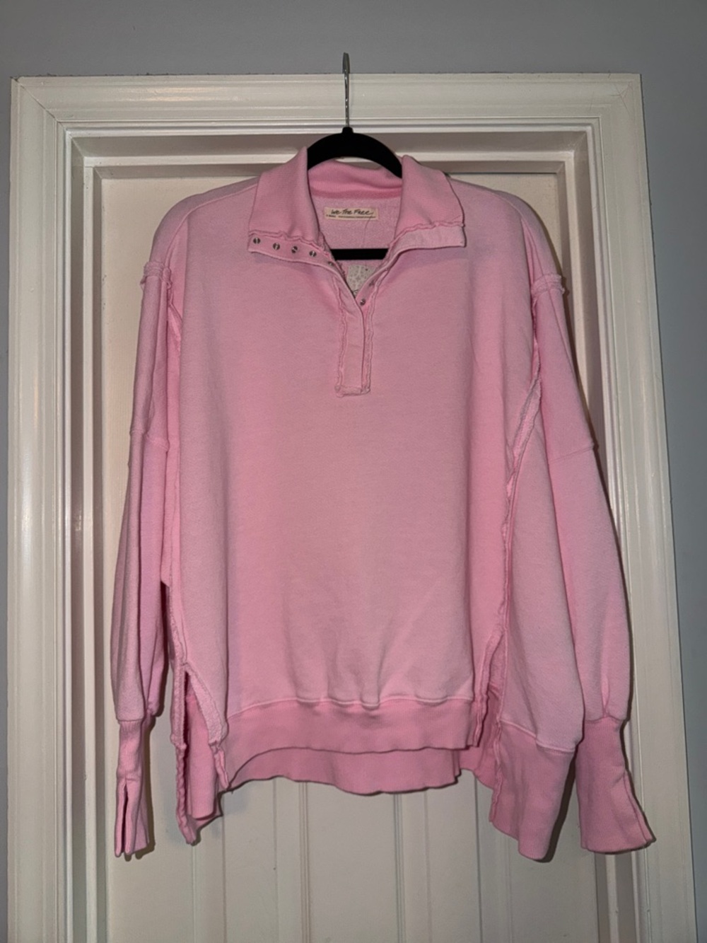 We The Free Free People Camden Henley Pink Pullover